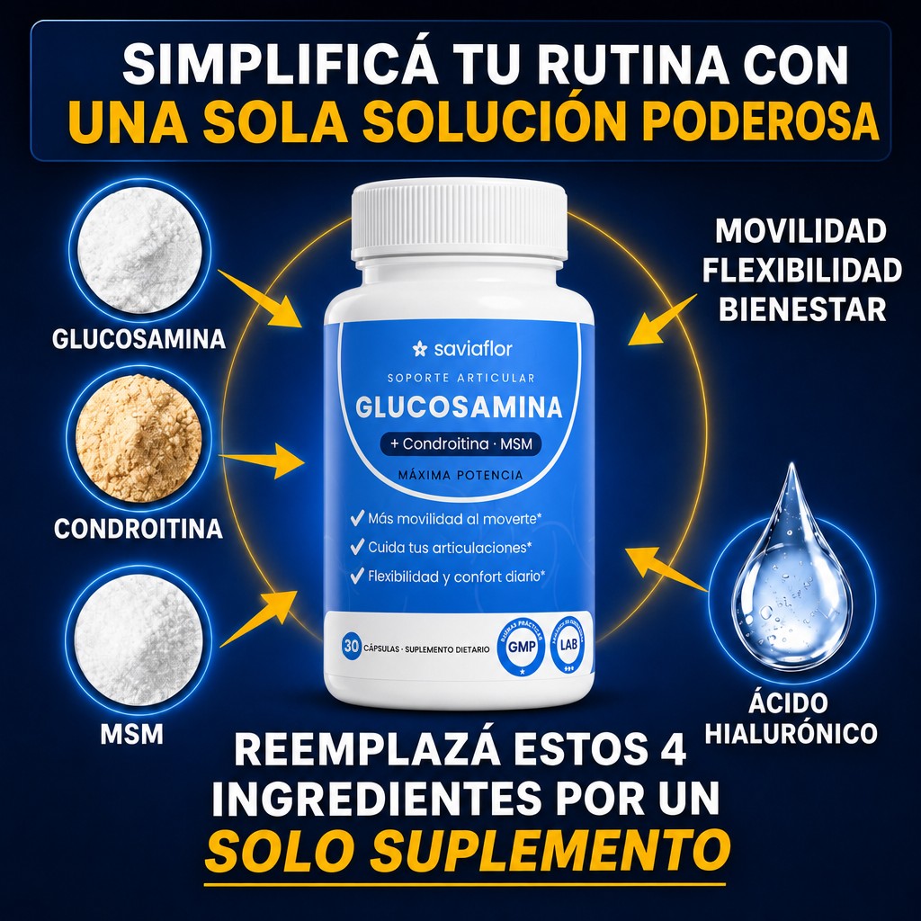SAVIAFLOR Articulaciones — Glucosamina, Condroitina, MSM y Ácido Hialurónico