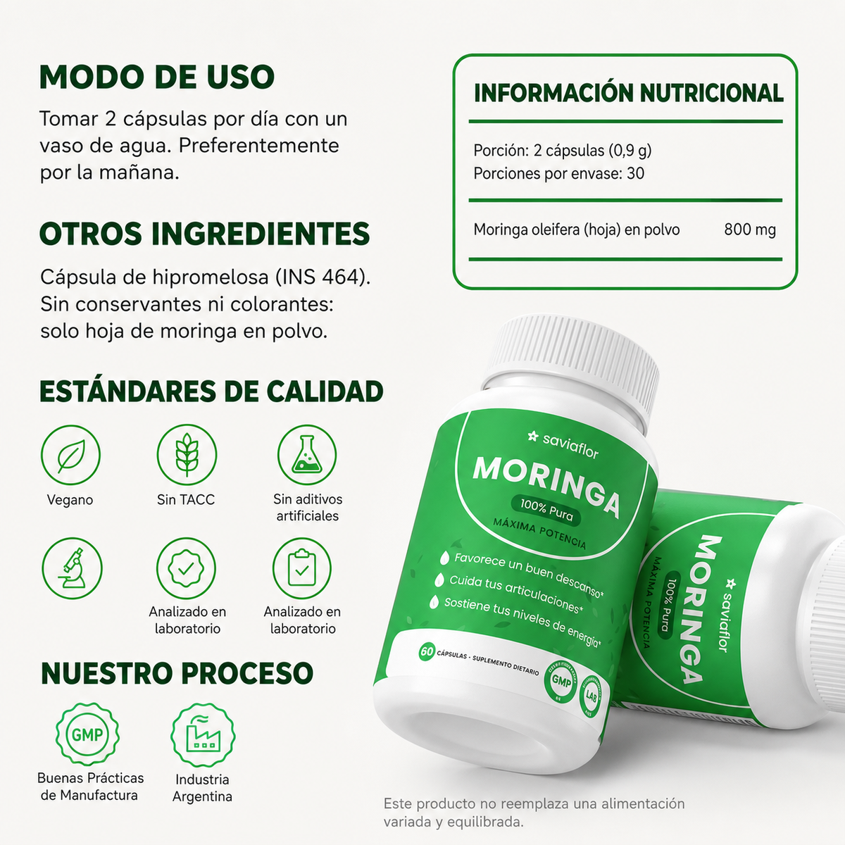 SAVIAFLOR Moringa en cápsulas