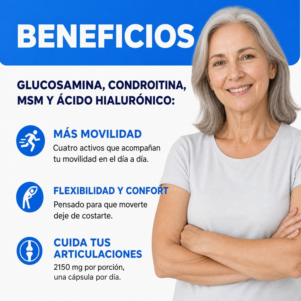 SAVIAFLOR Articulaciones — Glucosamina, Condroitina, MSM y Ácido Hialurónico