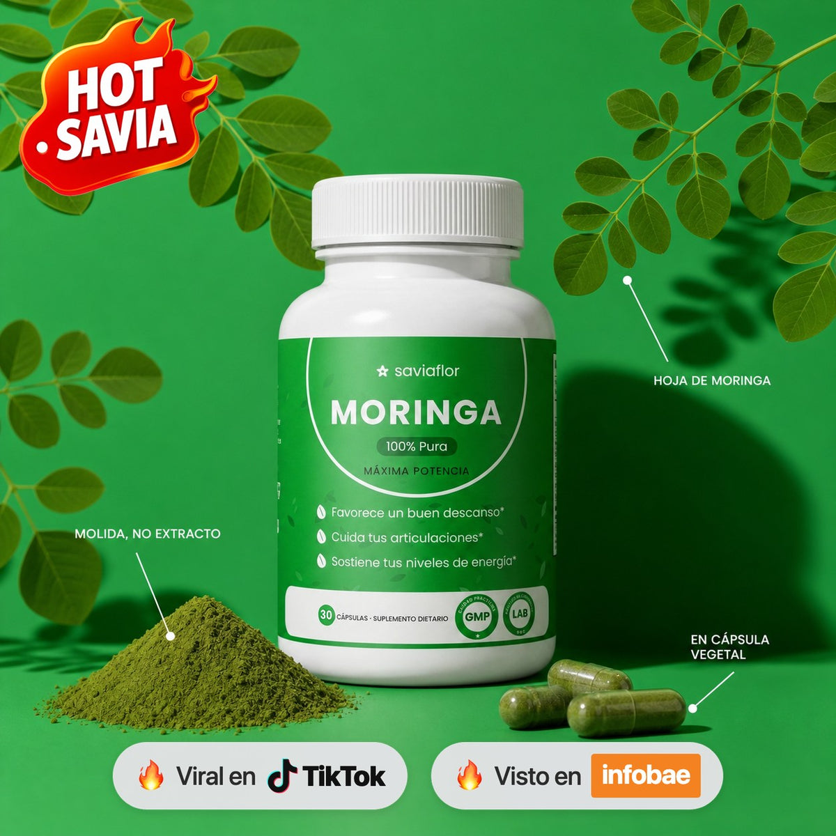 SAVIAFLOR Moringa en cápsulas
